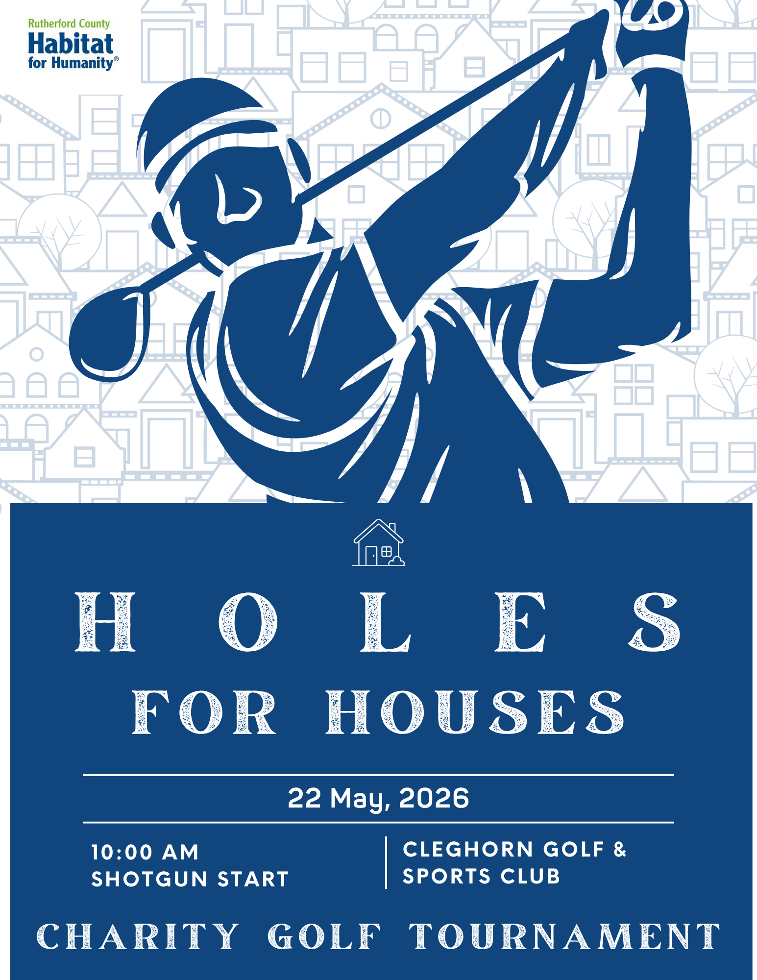 Golf Flyer 2026 1 Golf Tournament-Holes for Houses